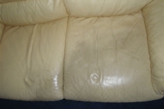 Leather lounge during cleaning